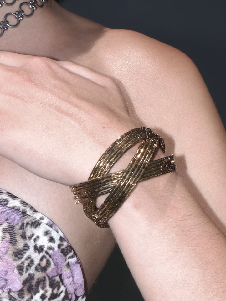 PROD In-stock / Woven Mixed Media Bracelet Set