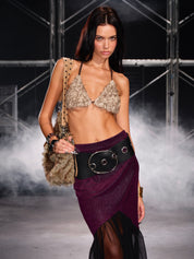 PROD Khaki / One size / In-stock Wild Thing Feather Bikini Top