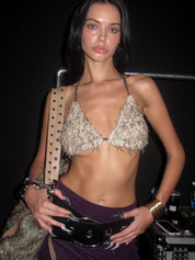 PROD Khaki / One size / In-stock Wild Thing Feather Bikini Top