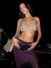 PROD Khaki / One size / In-stock Wild Thing Feather Bikini Top