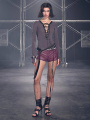 PROD  Lace Up Long Sleeve Top