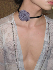 PROD Lavender Roselle Triple Rose Ribbon