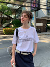 PROD  Letter Print Basic T-shirt / White