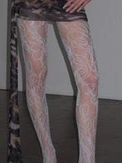 PROD light blue / One size Floral Lace Tights