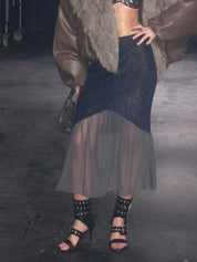 PROD Luna Sheer Mesh Skirt Navy