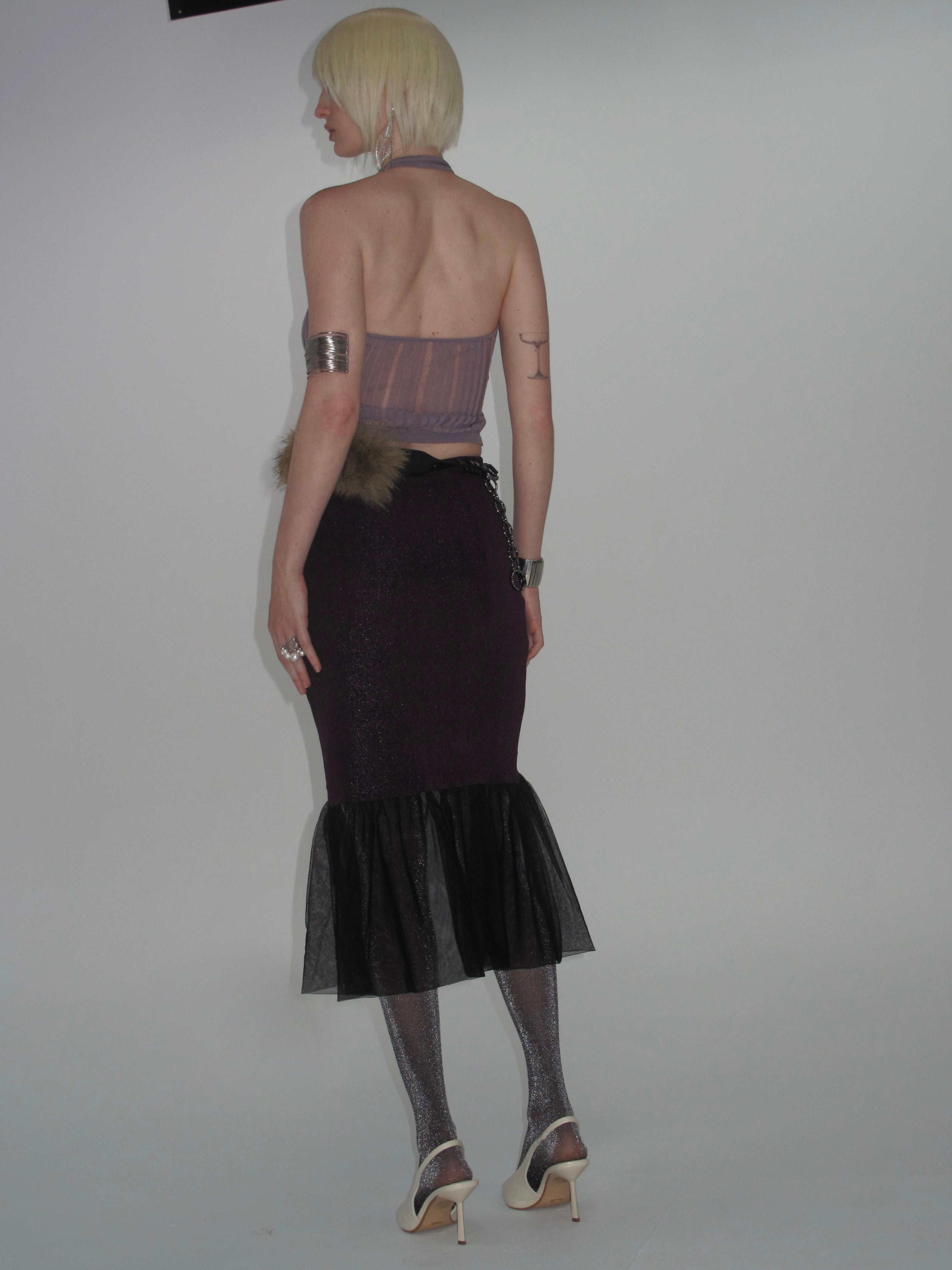 PROD  Luna Sheer Mesh Skirt Purple