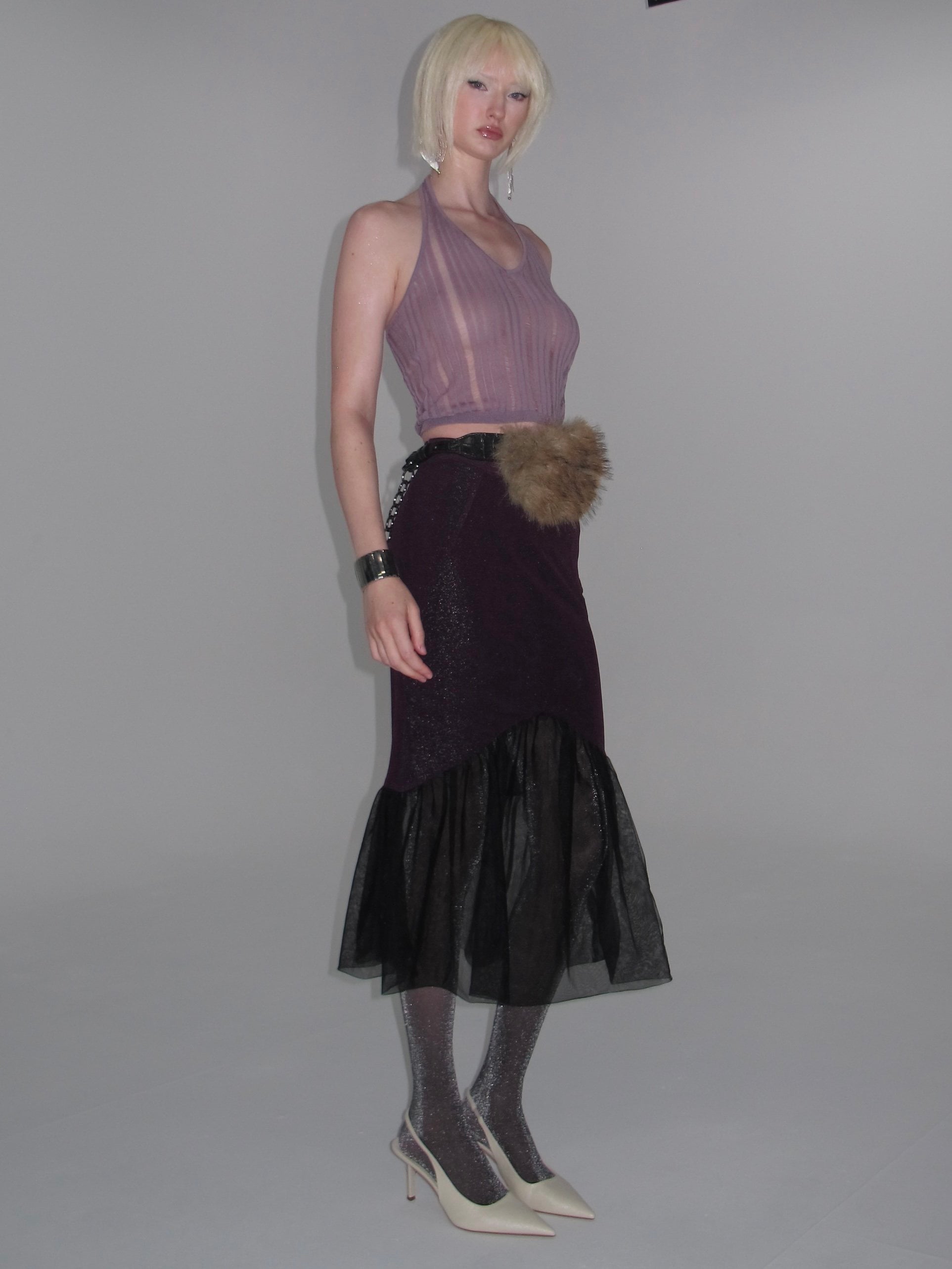 PROD  Luna Sheer Mesh Skirt Purple