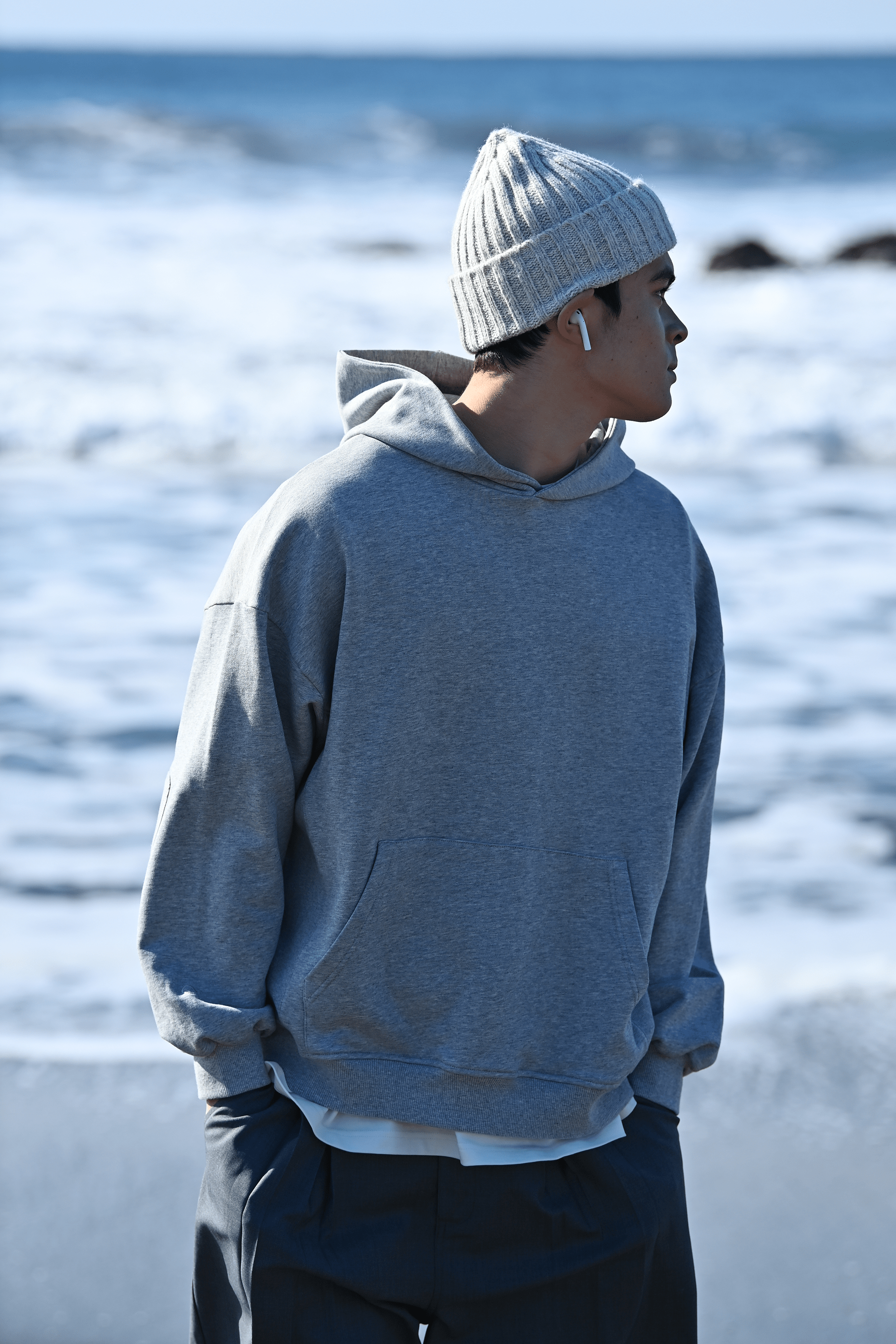  Small Men's Gray Blank Small Hoodie