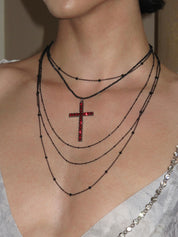 PROD Multi-Layer Necklace Crimson Cross Layered Necklace