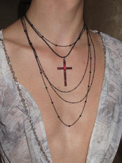 PROD Multi-Layer Necklace Crimson Cross Layered Necklace