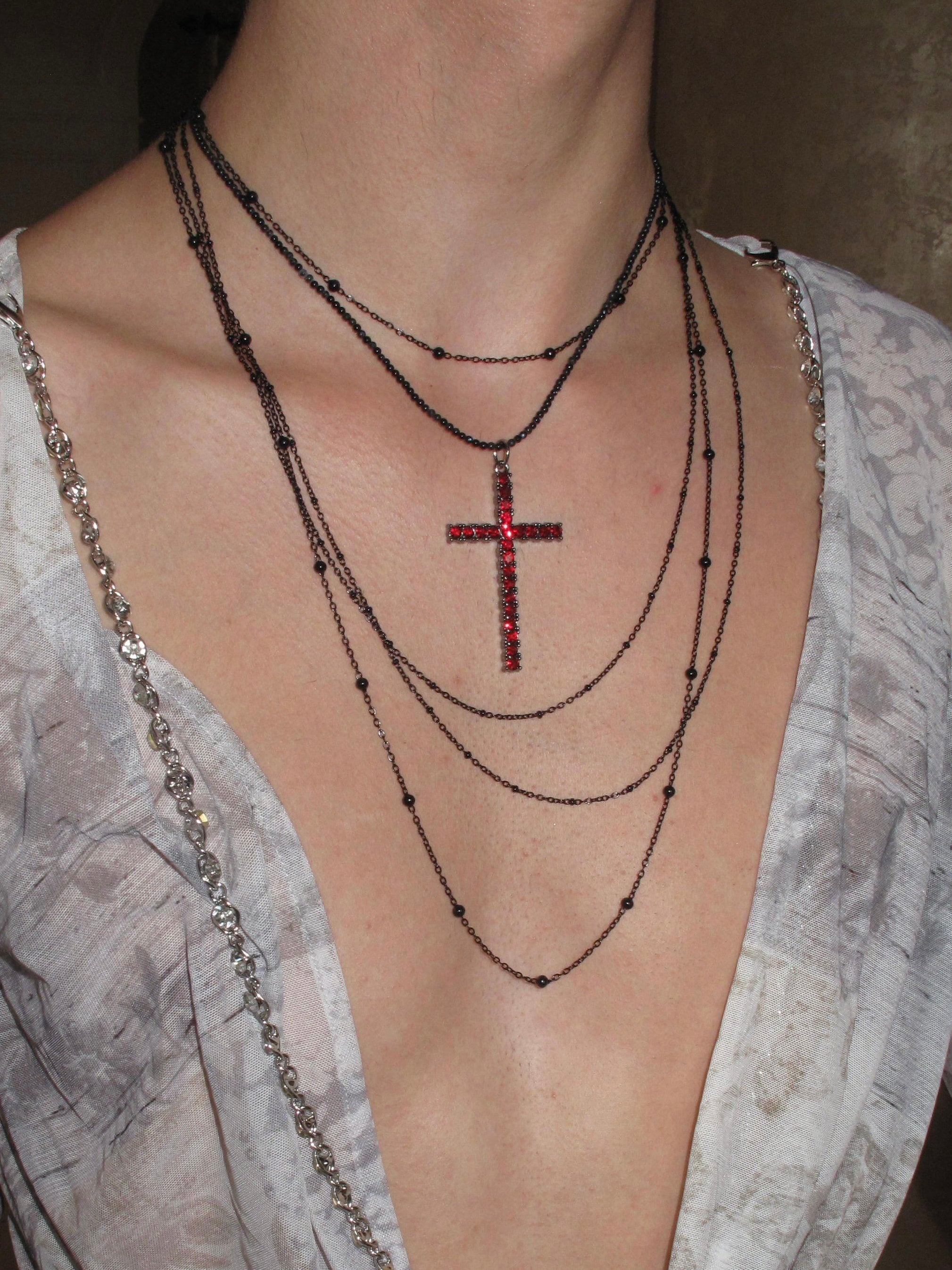 PROD Multi-Layer Necklace Crimson Cross Layered Necklace