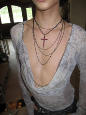 PROD Multi-Layer Necklace Crimson Cross Layered Necklace