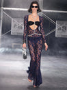 PROD Nadia V-neck Top In Navy Butterfly