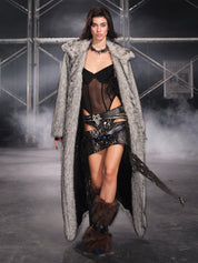 PROD Nyra Oversized Faux Fur Coat Gray