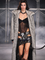 PROD Nyra Oversized Faux Fur Coat Gray