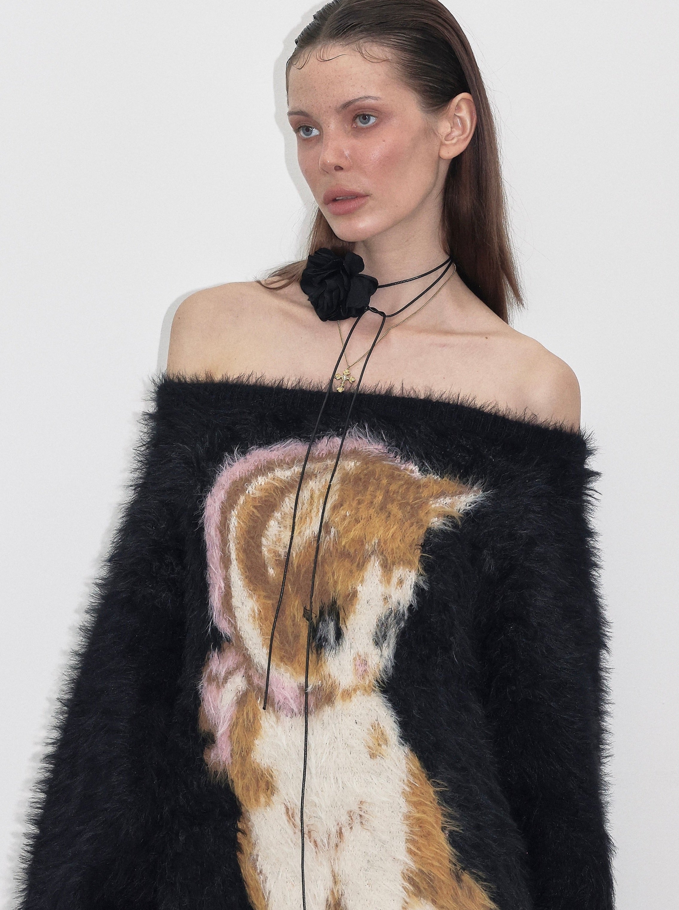 PROD  One Size / black Black Rose Choker Necklaces