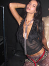 PROD Ophelia Faux Fur Halter Top Black