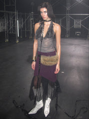 PROD Ophelia Faux Fur Halter Top Gray