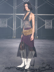 PROD Ophelia Faux Fur Halter Top Gray