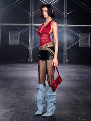 PROD Ophelia Faux Fur Halter Top Red