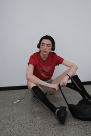 PROD PROD LAB T-SHIRTS Lighting Graphic Basic Short Sleeve T-Shirt / Red