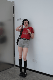 PROD PROD LAB T-SHIRTS Lighting Graphic Basic Short Sleeve T-Shirt / Red