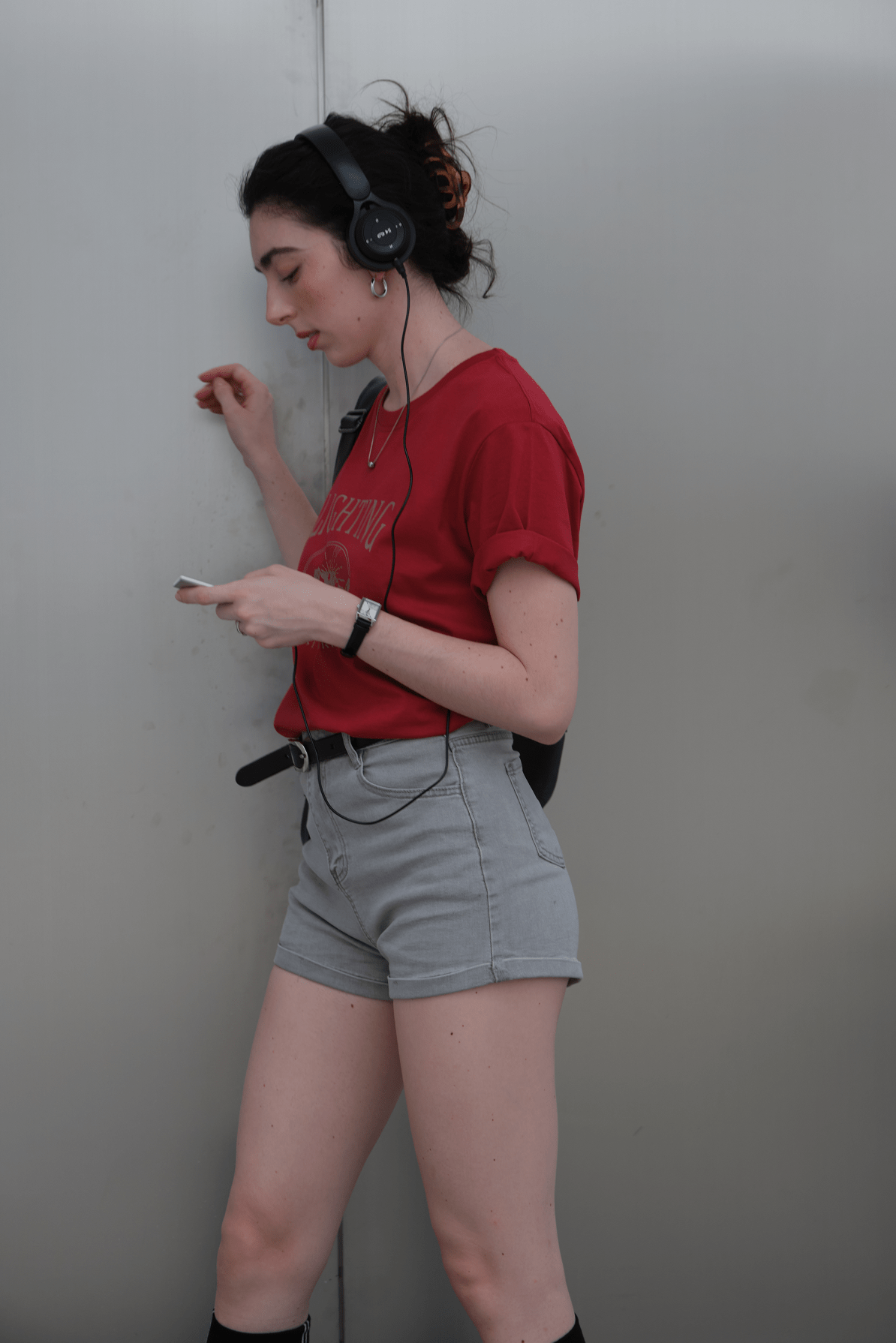 PROD PROD LAB T-SHIRTS Lighting Graphic Basic Short Sleeve T-Shirt / Red