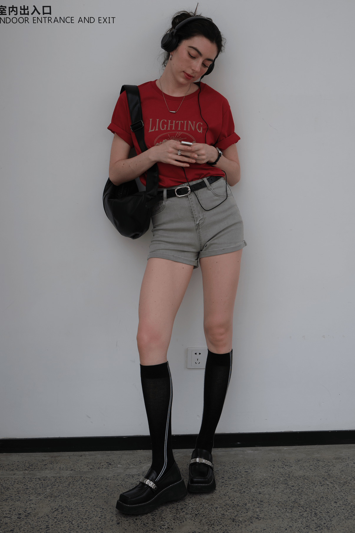 PROD PROD LAB T-SHIRTS Lighting Graphic Basic Short Sleeve T-Shirt / Red