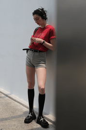 PROD PROD LAB T-SHIRTS Lighting Graphic Basic Short Sleeve T-Shirt / Red