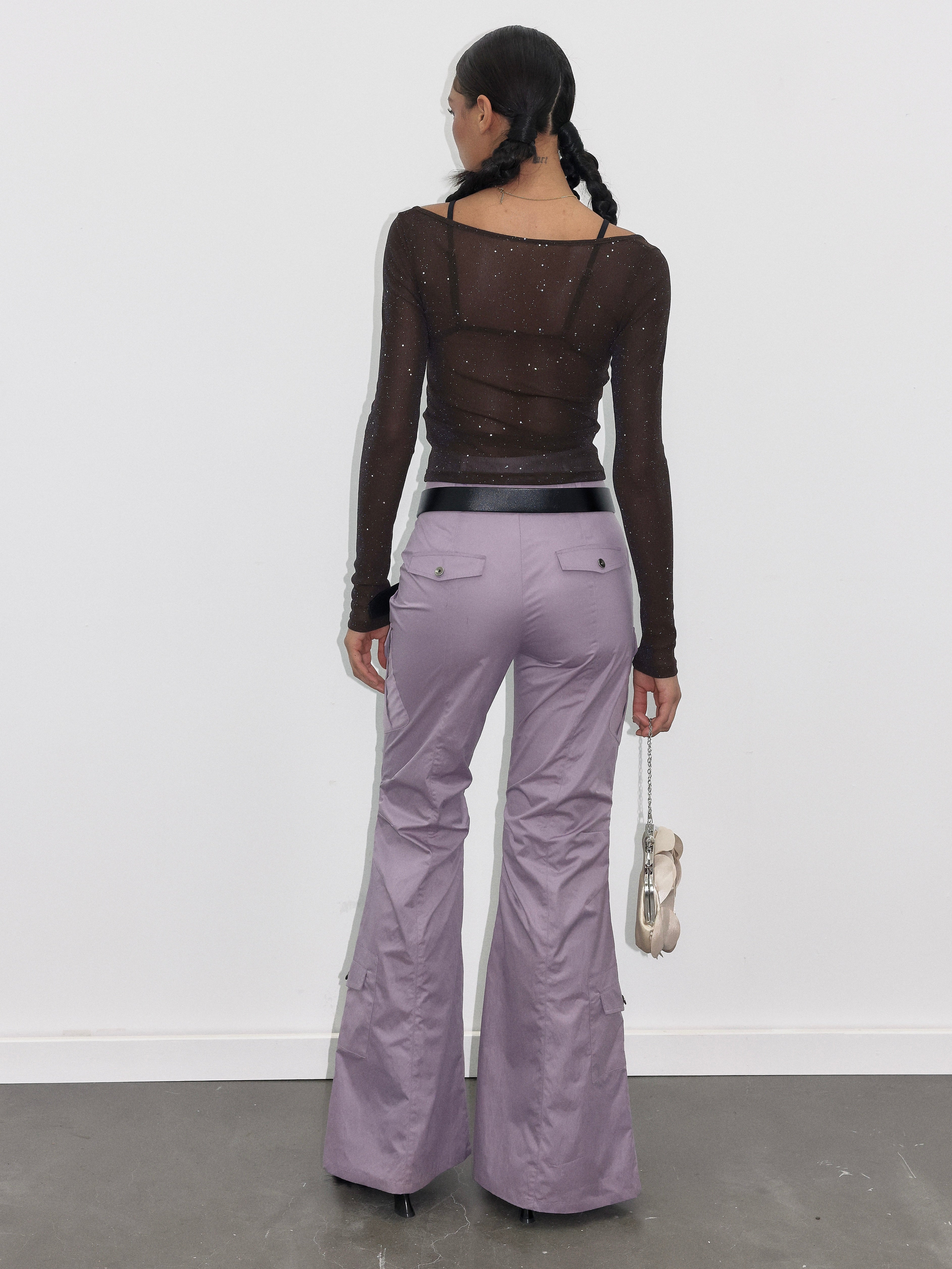 PROD  Purple Cargo Flared Pants