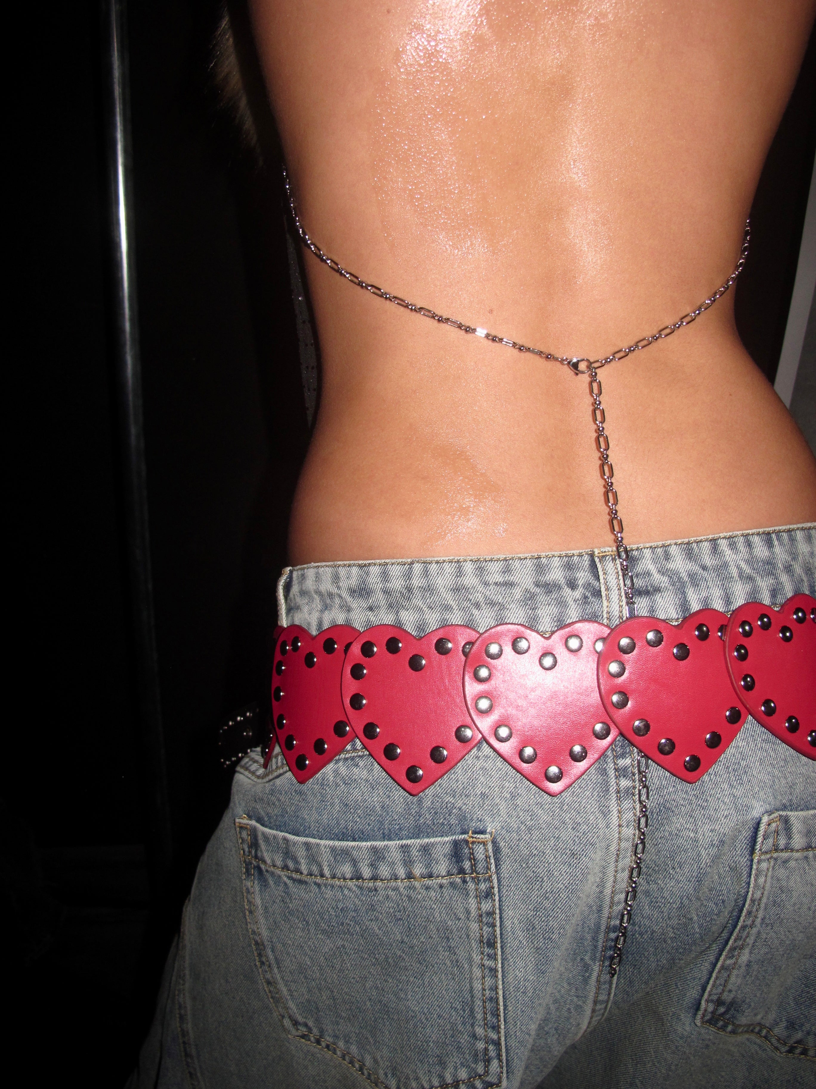 PROD Red / In-stock Punk Red Heart Belt