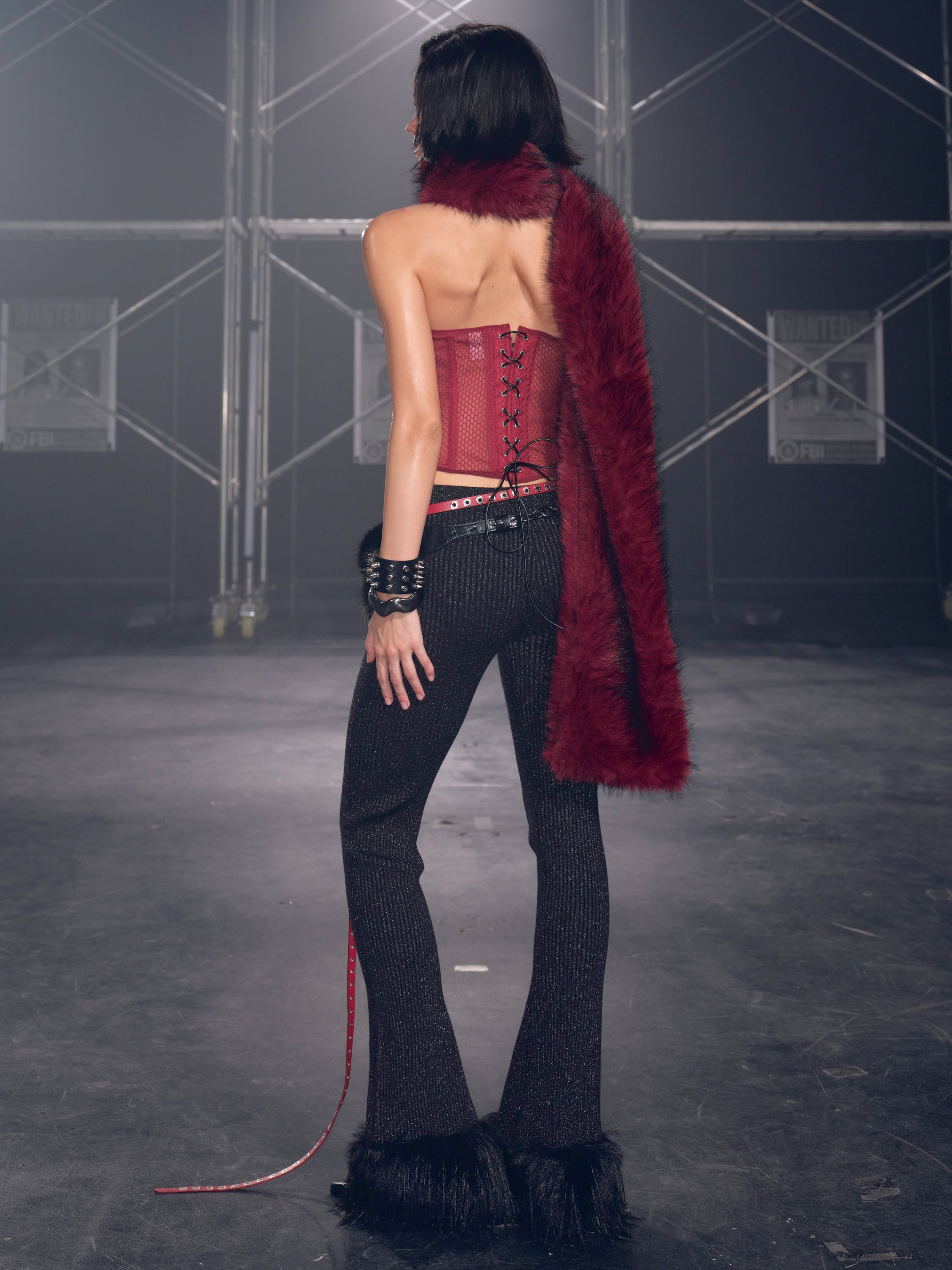 PROD Red / One size / In-stock Nyra Faux Fur Extra Long Scarf