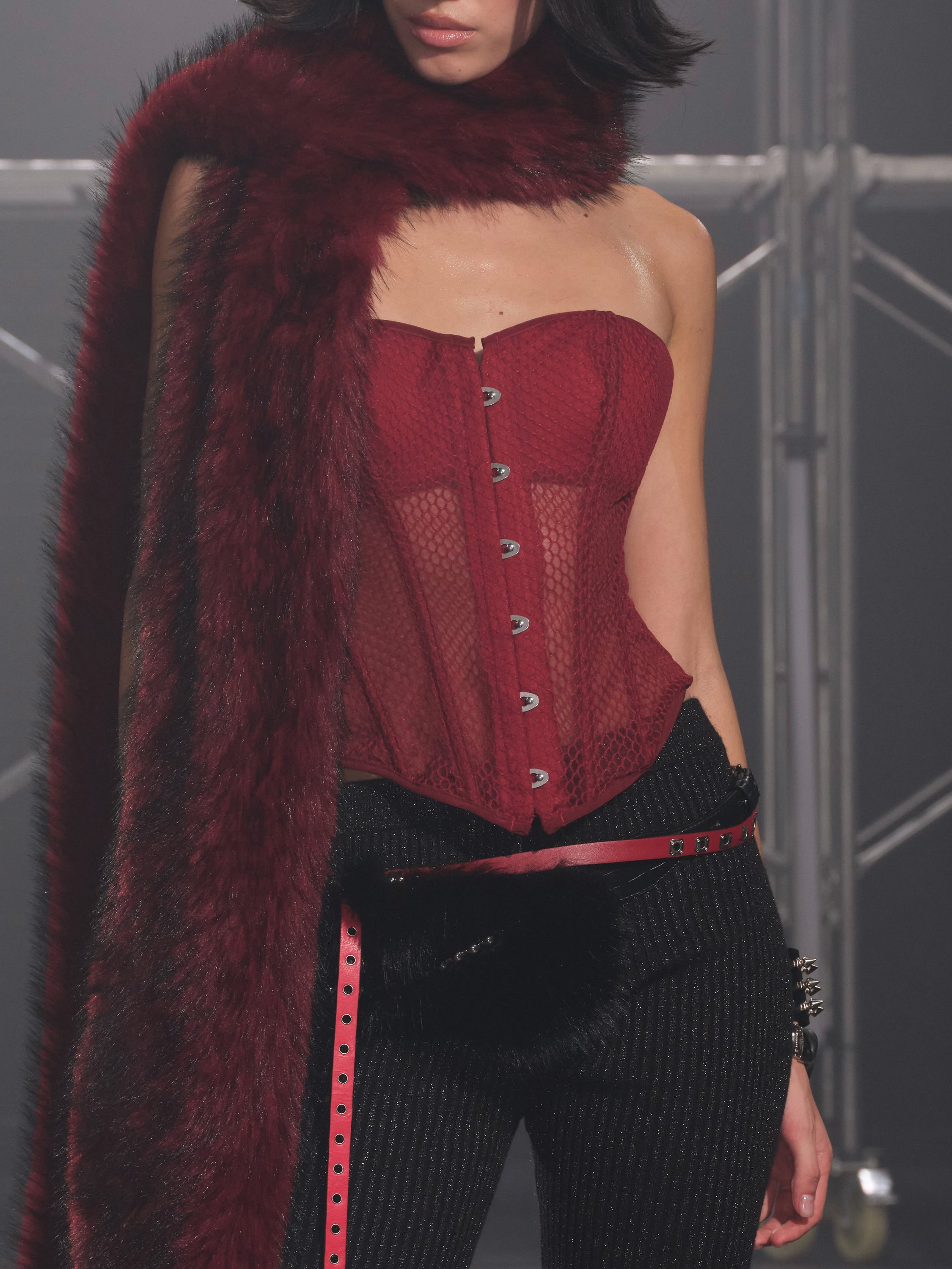 PROD Red / One size / In-stock Nyra Faux Fur Extra Long Scarf