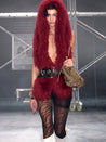 PROD Red / One size / In-stock Wildfire Hooded Wrap Top (With Belt) Red