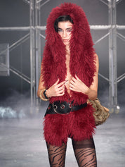 PROD Red / One size / In-stock Wildfire Hooded Wrap Top (With Belt) Red