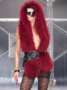 PROD Red / One size / In-stock Wildfire Hooded Wrap Top (With Belt) Red