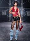 PROD Red / XS / In-stock Ophelia Faux Fur Halter Top Red
