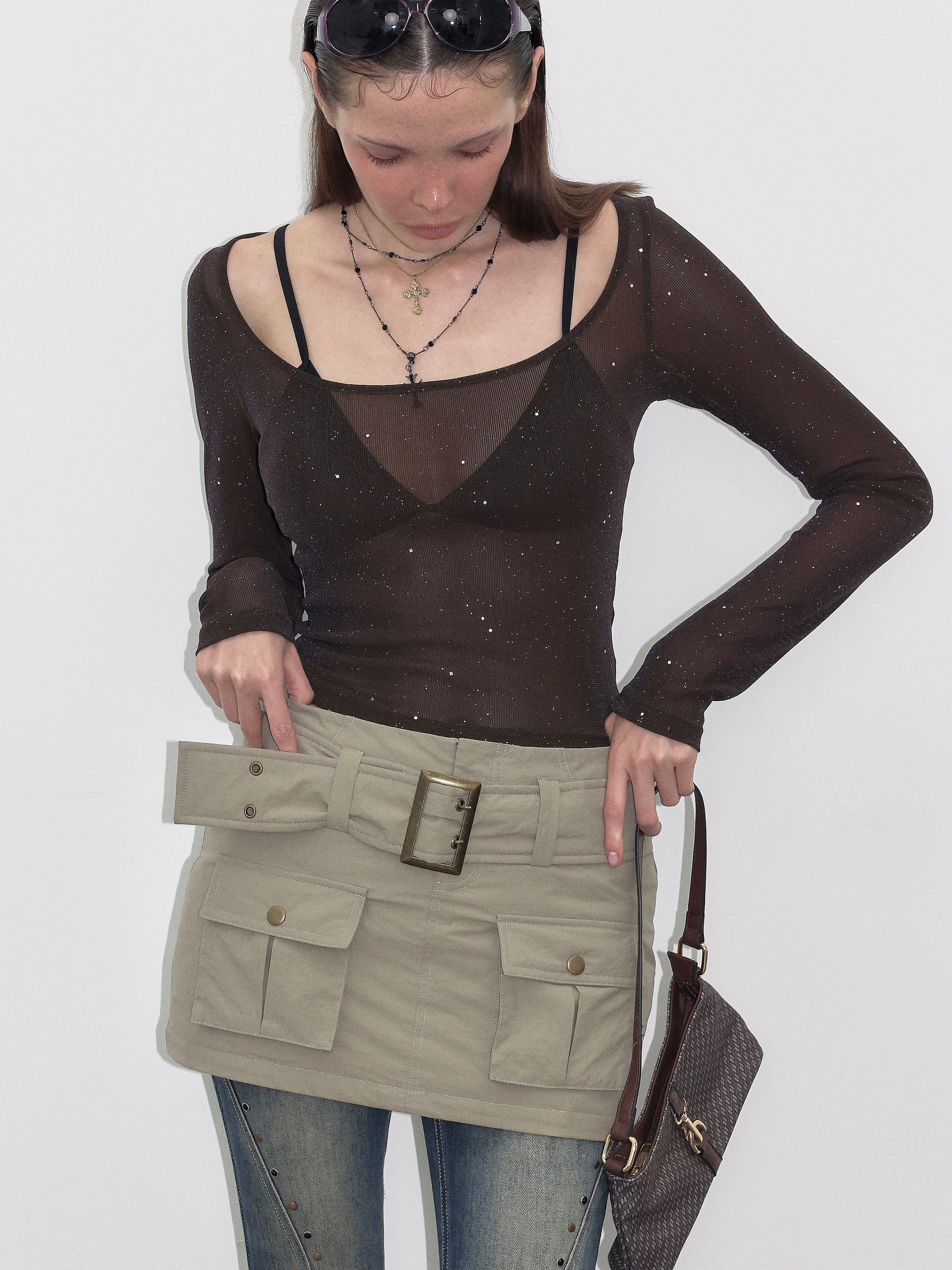 PROD  Rhinestone Semi-Sheer Long Sleeve