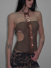 PROD Rockaholic Sequin Halter Top