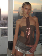 PROD Rockaholic Sequin Halter Top