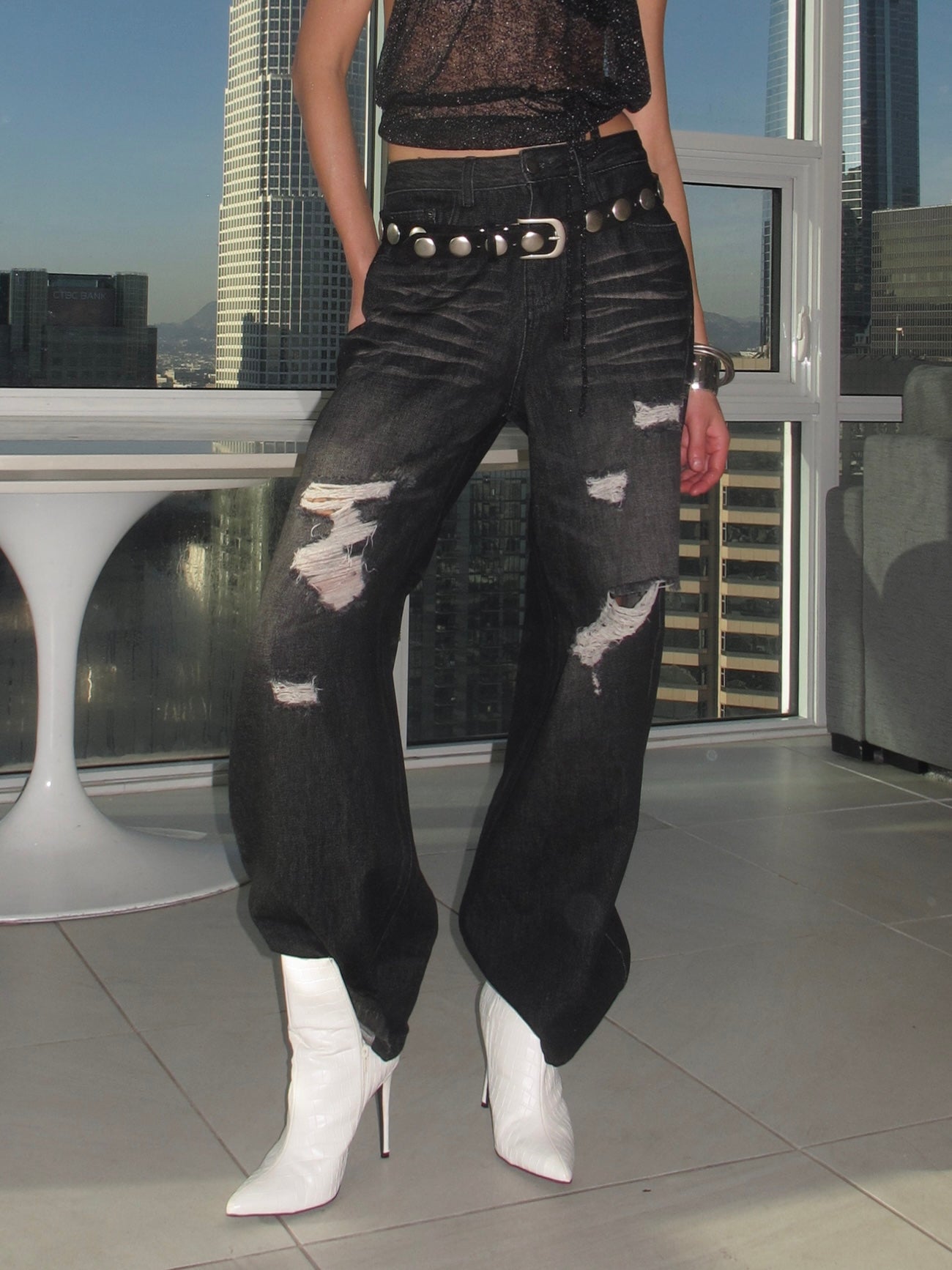 Rocker Distressed Baggy Jeans – PROD