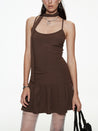 PROD S / Brown Mini Dress With Scarf