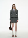 PROD S / Gray Crop Blazer & Pleated Mini Skirt Set