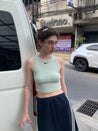 PROD  S / Light Green Solid Color Crop Tank Top