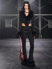 PROD Sasha Faux Fur Trim Cardigan