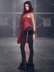 PROD Sasha Faux Fur Trim Flared Pants