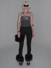 PROD Sasha Faux Fur Trim Flared Pants