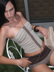 PROD Silver /Brown / Pre-order 7-14days Morph Multi-Wear Necklace