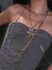 PROD Silver /Brown / Pre-order 7-14days Morph Multi-Wear Necklace