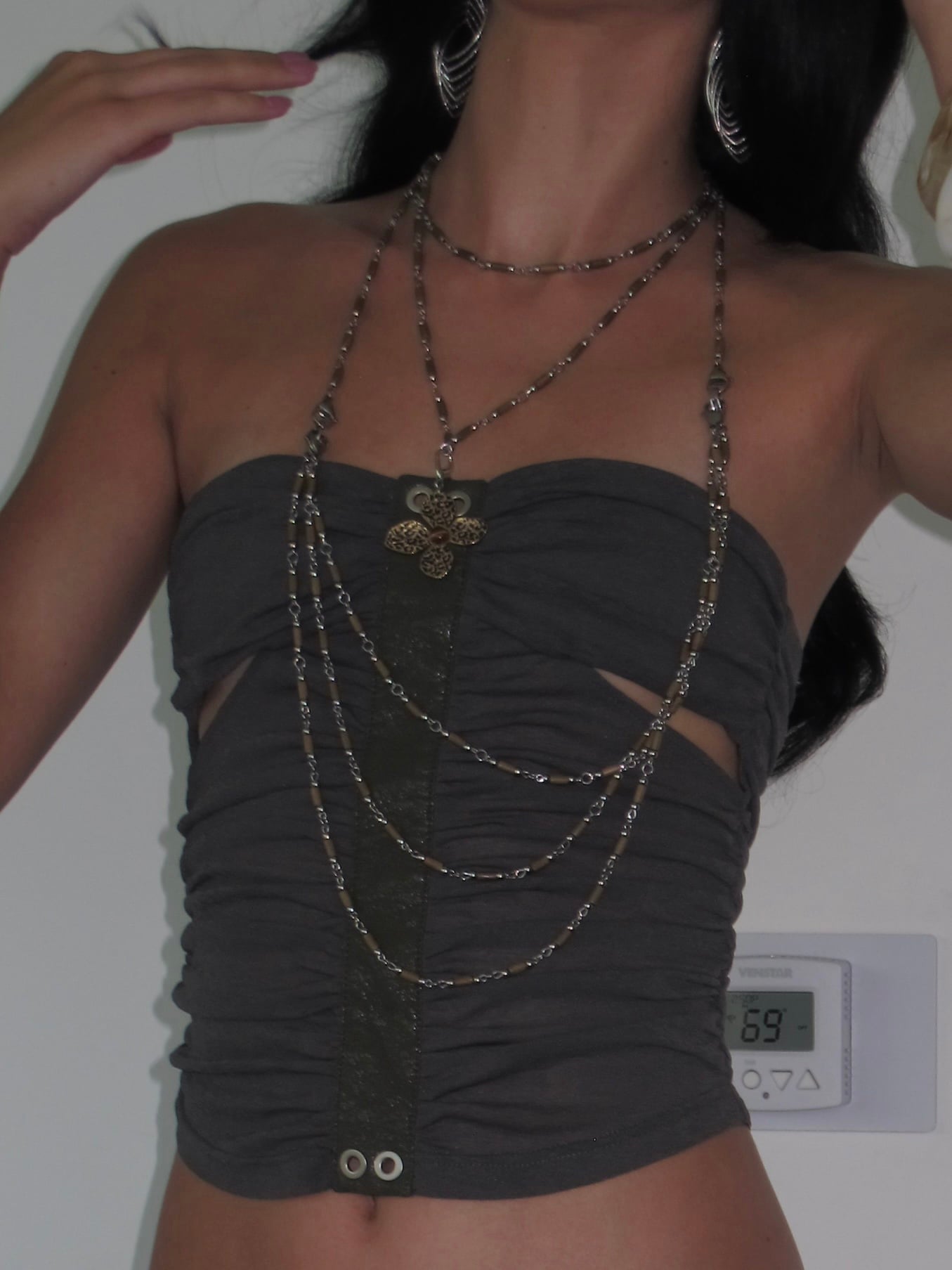 PROD Silver /Brown / Pre-order 7-14days Morph Multi-Wear Necklace